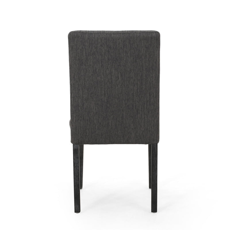 Contemporary Noble House dining chair with upholstered seat and tapered wooden legs, part of a stylish chair set.