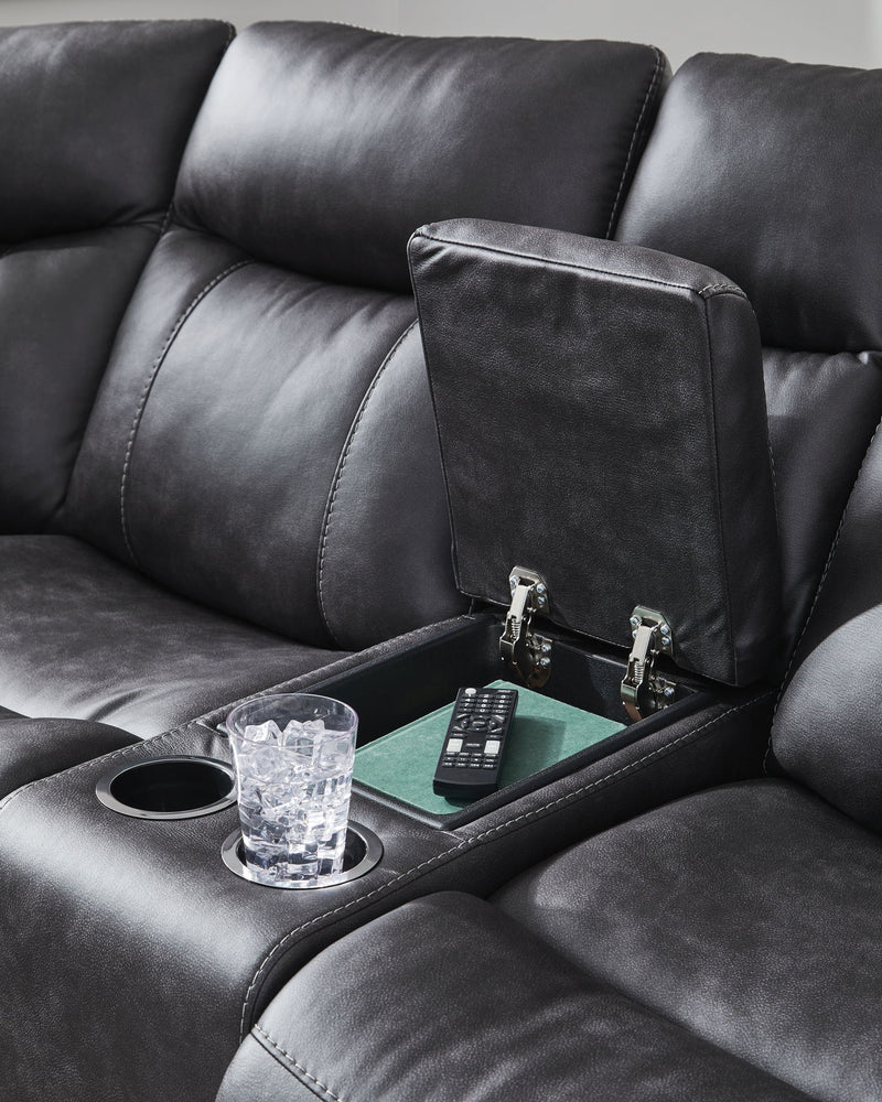 Sultan Meadow - 2-Piece Reclining Sectional - Carbon - R&R Furniture Gallery (Fountain Valley, CA)