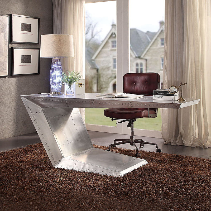 Brancaster - Executive Writing Desk - Aluminum - R&R Furniture Gallery (Fountain Valley, CA)