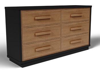 Kozmour - Six Drawer Dresser - Black / Brown - R&R Furniture Gallery (Fountain Valley, CA)