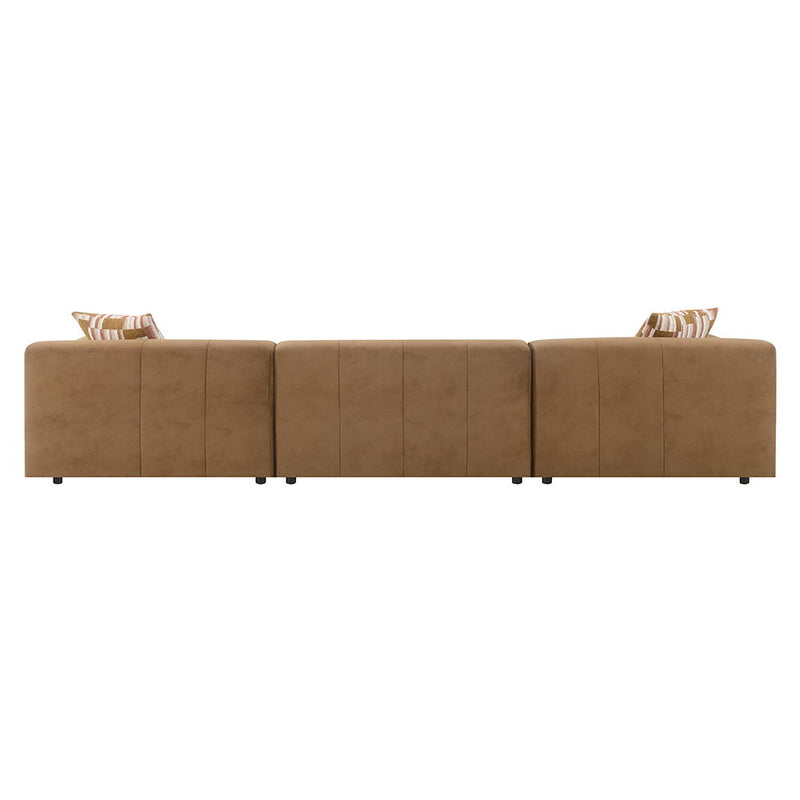 Zoey - Modular - Armless Chair - Chocolate Suede - R&R Furniture Gallery (Fountain Valley, CA)
