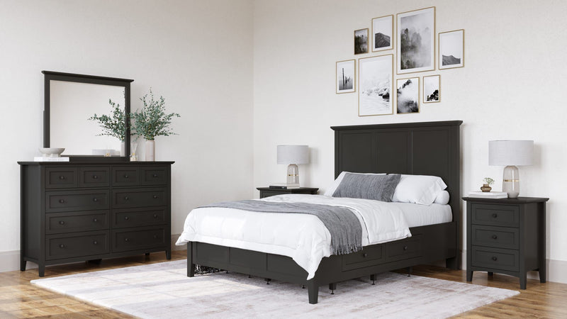 Grace Three Drawer Nightstand in Raven Black