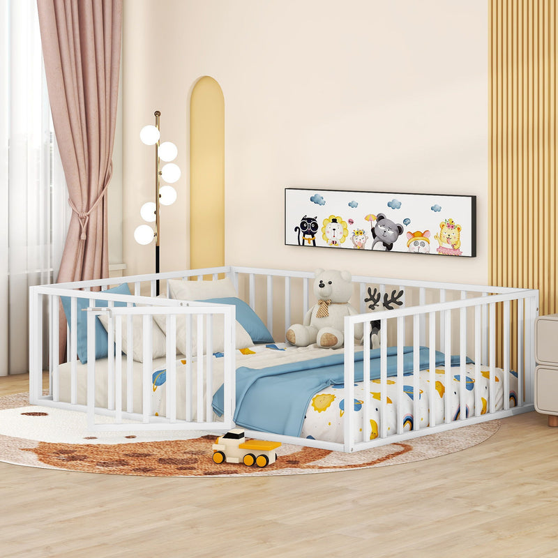 Metal Floor Bed Frame With Fence And Door - R&R Furniture Gallery (Fountain Valley, CA)