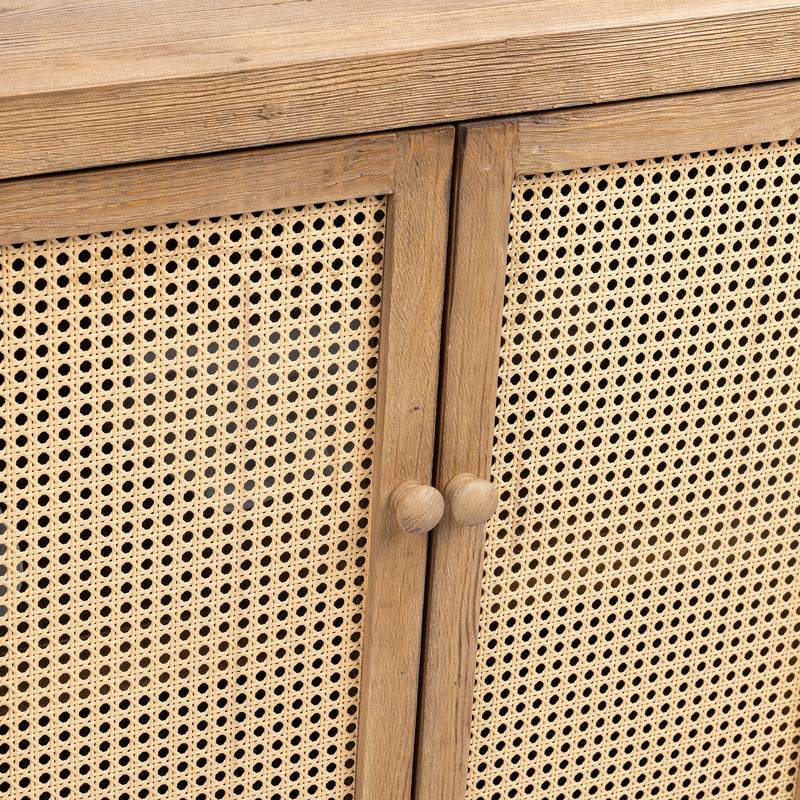 Classic Home Alvin 8-door cabinet in Sandy Cove finish, showcasing a spacious buffet with wood grain and traditional design details.