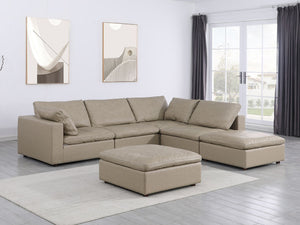 1100 - 6-Piece Right Arm Facing 3-Seat Sectional (Top-Grain Italian Leather) - R&R Furniture Gallery (Fountain Valley, CA)