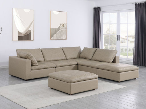 1100 - 6-Piece Right Arm Facing 3-Seat Sectional (Top-Grain Italian Leather) - R&R Furniture Gallery (Fountain Valley, CA)