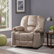 Luxurious Manual Recliner Chair With Skin-Friendly Fabric And Dual Cup Holders - R&R Furniture Gallery (Fountain Valley, CA)