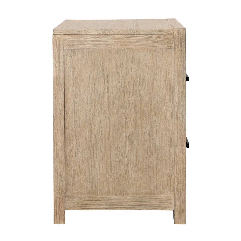 Roux - Double Drawer Nightstand - Light And Gray Warm Wash