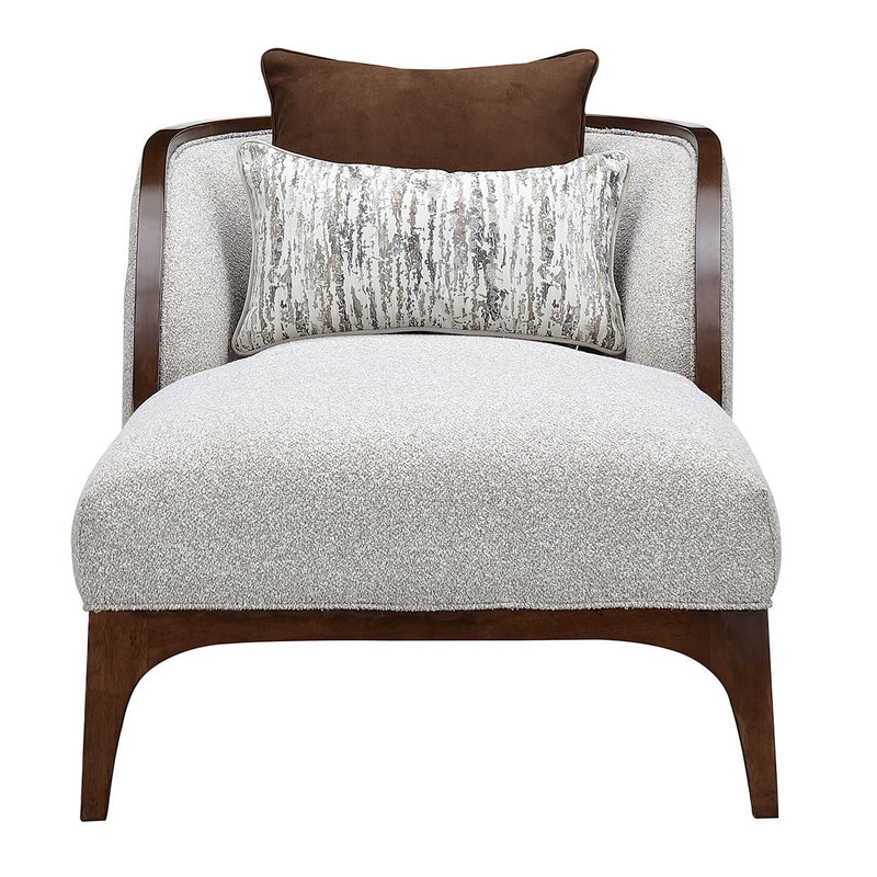 Houston - Chaise - Pebble / Walnut - R&R Furniture Gallery (Fountain Valley, CA)