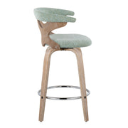 Set of two Lumi Source Gardenia mid-century modern counter stools with swivel, fixed height, featuring stylish design and comfortable seating.