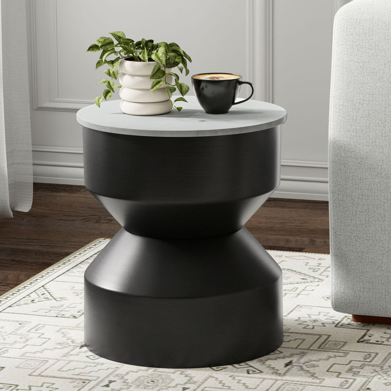 Maxine - Side Table - Black White - R&R Furniture Gallery (Fountain Valley, CA)