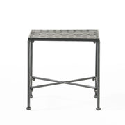 Outdoor Square Side Table With X Shaped Iron Frame - Black - R&R Furniture Gallery (Fountain Valley, CA)