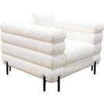 Vox Chair in Faux White Shearling w/ Black Powder Metal Legs