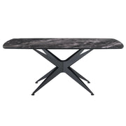 Klaus - Dining Table - Crystal Tempered Glass Top & Black Finish - R&R Furniture Gallery (Fountain Valley, CA)