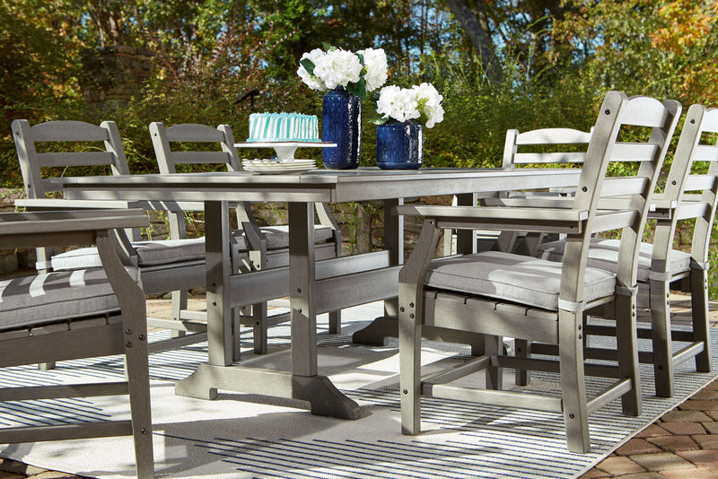Visola - RECT Dining Table w/Umb OPT - Gray - R&R Furniture Gallery (Fountain Valley, CA)