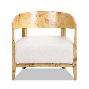 Madrid - Burl Barrel Accent Arm Chair - Seashell White - R&R Furniture Gallery (Fountain Valley, CA)