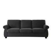 Soft Sofa, Upholstered 3 Seater Couch With High Density Foam, Loose Back Cushions And Turned Legs - R&R Furniture Gallery (Fountain Valley, CA)