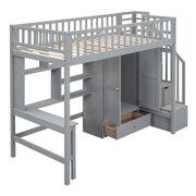 Loft Bed With Bookshelf, Drawers, Desk, And Wardrobe - R&R Furniture Gallery (Fountain Valley, CA)