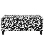 Luxury Storage Ottoman With Floral Patterned Fabric, Soft-Close Hinges, Multi Functional - R&R Furniture Gallery (Fountain Valley, CA)