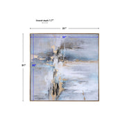 Blue abstract canvas art titled "Road Less Traveled" by Uttermost, featuring dynamic brushstrokes and textured design on canvas.
