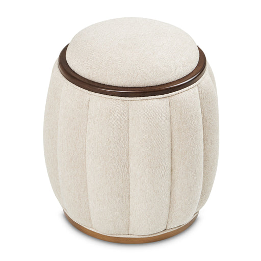 Camellia Field - Round Bench - Linen / Warm Pecan - R&R Furniture Gallery (Fountain Valley, CA)