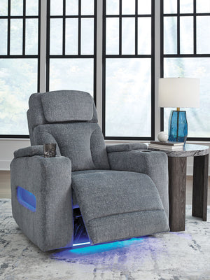 Studio Cave - Power Recliner - Steel - R&R Furniture Gallery (Fountain Valley, CA)