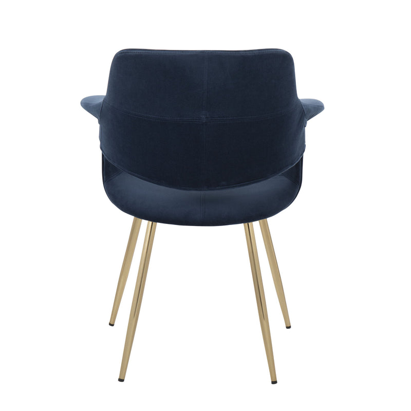 Set of two vintage glamour art deco Lumi Source chairs with sleek curved designs and plush upholstery.