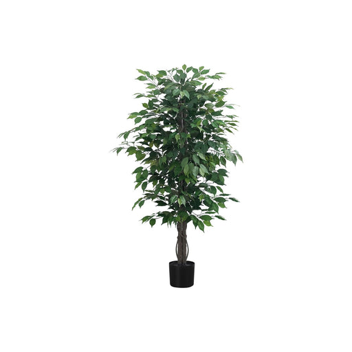 58" Tall, Artificial Plant, Ficus Tree, Indoor, Faux, Fake, Floor, Greenery, Potted, Decorative - Green / Black - R&R Furniture Gallery (Fountain Valley, CA)