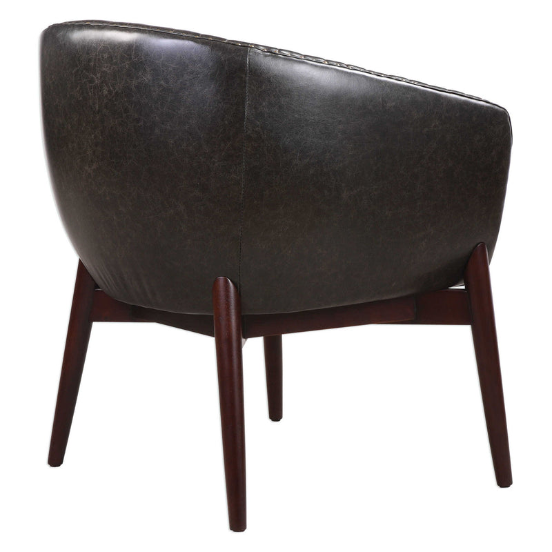Uttermost Anders black chenille accent chair with plush fabric and modern design, showcasing a comfortable and stylish seating option.