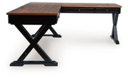 Wildenauer - Home Office Desk And Return - Brown / Black - R&R Furniture Gallery (Fountain Valley, CA)