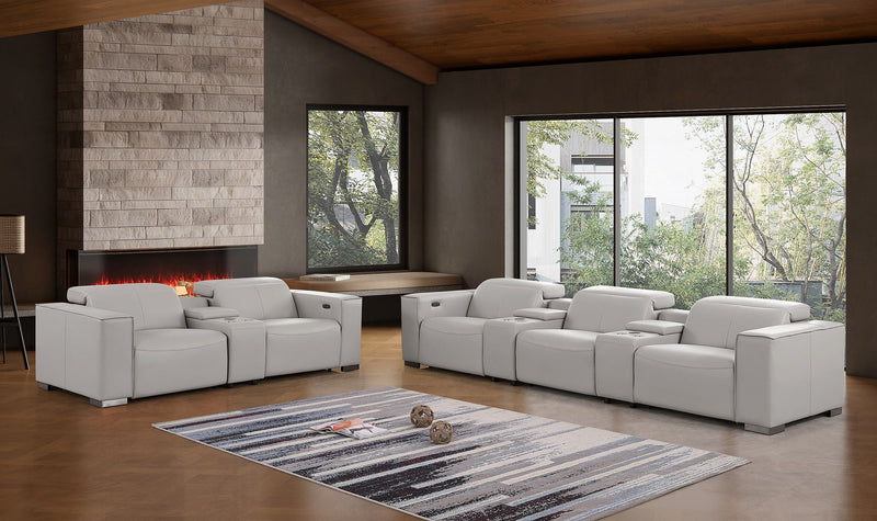 1208 - Modular Leather Sofa Loveseat With 6 Recliners And Power Headrests - R&R Furniture Gallery (Fountain Valley, CA)