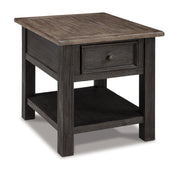 Tyler Creek - Rectangular End Table - Grayish Brown / Black - R&R Furniture Gallery (Fountain Valley, CA)