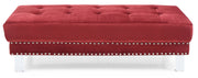 Contemporary upholstered ottoman by Glory Furniture with plush fabric and sleek design, perfect for modern living rooms.