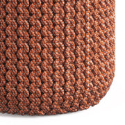 Wynne - Round Knitted Outdoor / Indoor Pouf - Orange - R&R Furniture Gallery (Fountain Valley, CA)
