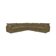 Classic Home Caplan modular sectional sofa in a modern living room with neutral upholstery and multiple seating sections.