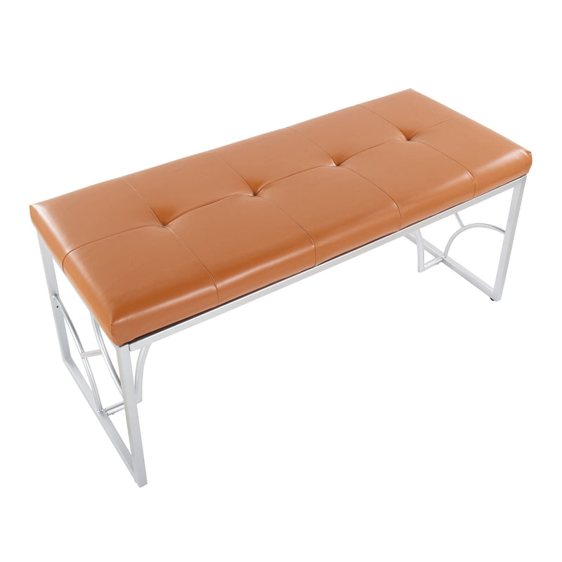 Lumi Source Constellation upholstered contemporary bench with sleek design and plush fabric, ideal for modern living spaces.