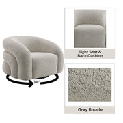 Irma - Chair With Swivel - Gray Boucle - R&R Furniture Gallery (Fountain Valley, CA)