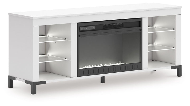 Brollevi - TV Stand With Fireplace - White - R&R Furniture Gallery (Fountain Valley, CA)