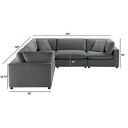Caylie - Modular 5 Piece Sectional - Charcoal - R&R Furniture Gallery (Fountain Valley, CA)