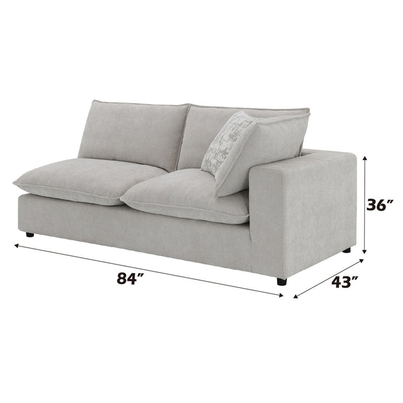 Marisa - Modular RF Loveseat With 2 Pillows - Beige Boucle - R&R Furniture Gallery (Fountain Valley, CA)