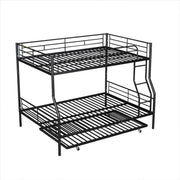 Steel construction bunk bed by DreamHaus featuring sturdy metal frame and twin-sized beds in a modern bedroom setting.
