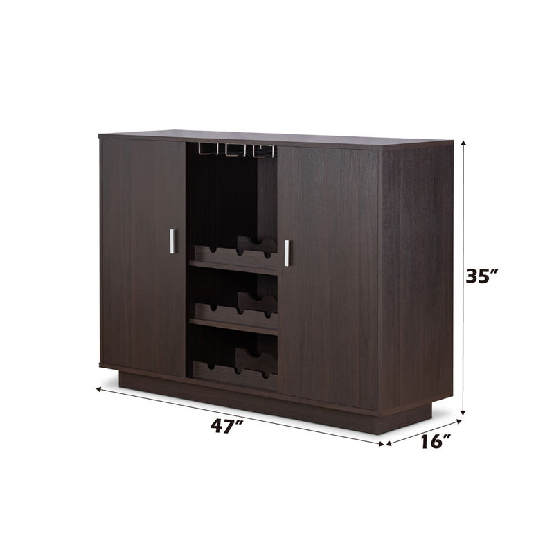 Hazen - 35" Wine Cabinet - Espresso - R&R Furniture Gallery (Fountain Valley, CA)
