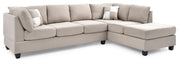 Glory Furniture Malone Comfort Sectional sofa with plush cushions and neutral upholstery, perfect for modern living rooms.