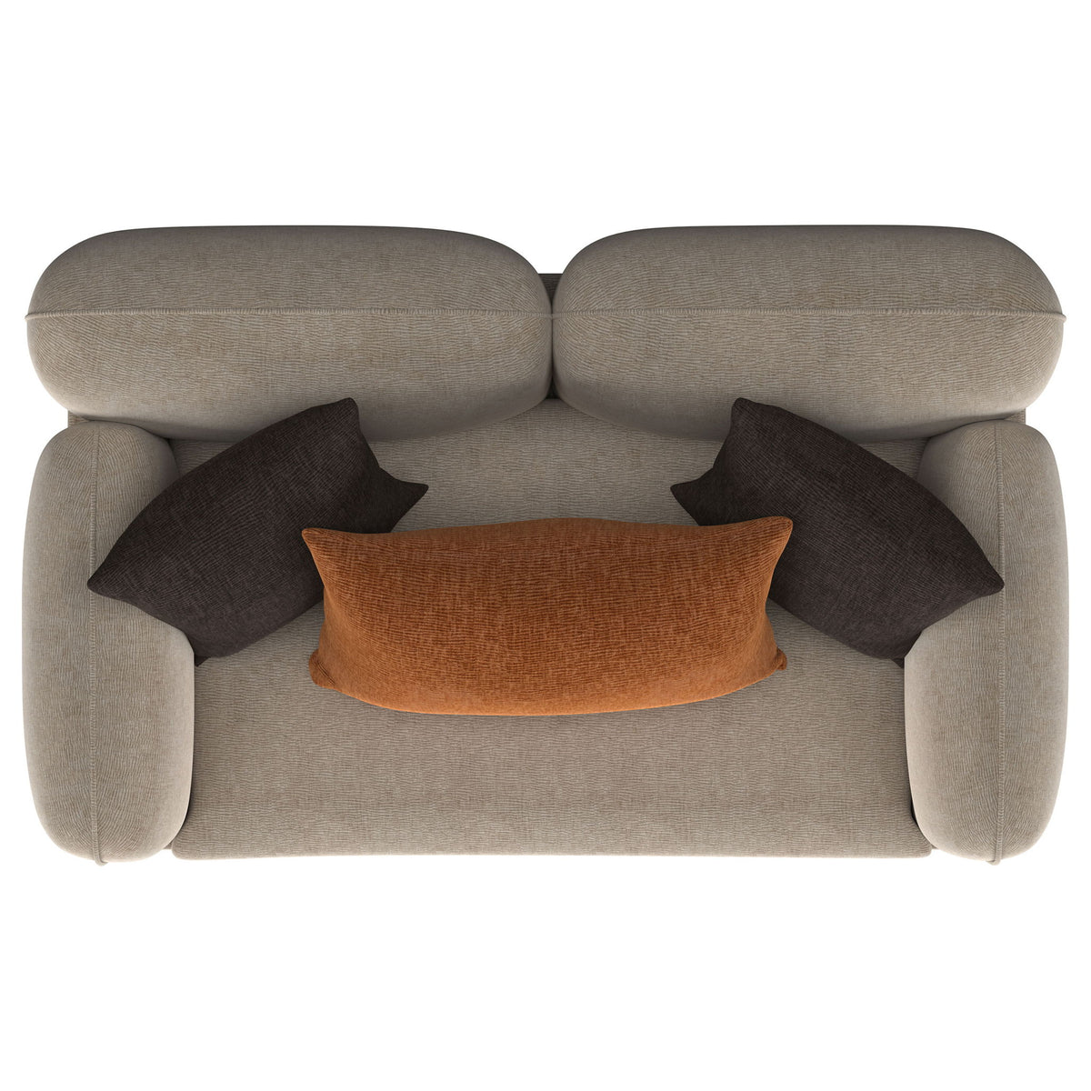 Repley - Upholstered Sculpted Track Arm Loveseat - Beige