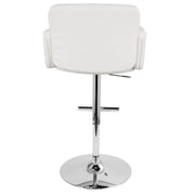 Lumi Source Stout adjustable barstool with swivel, bar height 28-30 inches, featuring modern design and a comfortable cushioned seat.