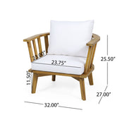 White outdoor Noble House club arm chair with a curved backrest and sturdy frame, ideal for garden or patio seating.