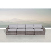 Contemporary Outdoor Rattan Wicker Sectional Seating Group With Cushions - R&R Furniture Gallery (Fountain Valley, CA)