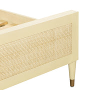 TOV Furniture Sierra panel bed with a modern design and neutral finish, showcasing a sturdy wooden frame and sleek headboard.