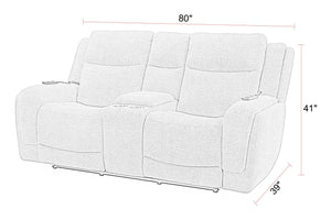 Penfield - Power Zero G Console Loveseat With Heat, Massage & Speaker P3 - Frappe