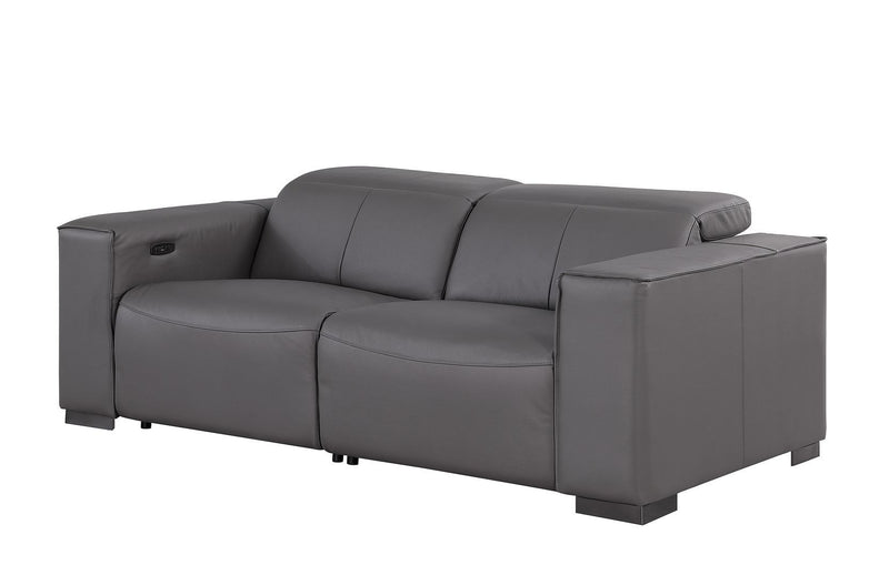 1208 - Leather Reclining Set (Sofa, Loveseat & Chair With 5 Power Recliners)